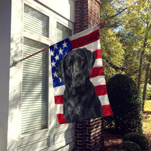 Load image into Gallery viewer, Black Labrador Retriever American Flag House Flag