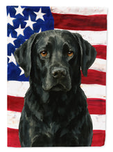 Load image into Gallery viewer, Black Labrador Retriever American Flag House Flag