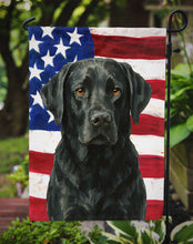 Load image into Gallery viewer, Black Labrador Retriever American Flag Garden Flag
