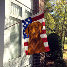 Load image into Gallery viewer, Chocolate Labrador Retriever American Flag House Flag