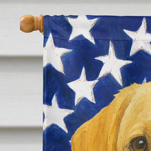 Load image into Gallery viewer, Yellow Labrador Retriever American Flag House Flag