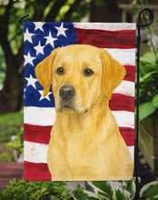Load image into Gallery viewer, Yellow Labrador Retriever American Flag Garden Flag