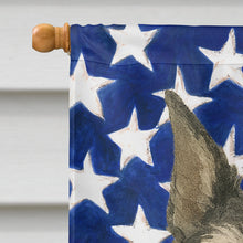 Load image into Gallery viewer, Black and Silver Schnauzer American Flag House Flag