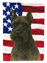 Load image into Gallery viewer, Black Schnauzer American Flag Garden Flag