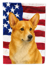 Load image into Gallery viewer, Fawn Pembroke Welsh Corgi American Flag Garden Flag