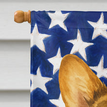 Load image into Gallery viewer, Sable Pembroke Welsh Corgi American Flag House Flag