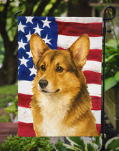 Load image into Gallery viewer, Sable Pembroke Welsh Corgi American Flag Garden Flag