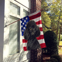 Load image into Gallery viewer, Black Miniature Poodle American Flag House Flag