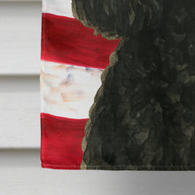 Load image into Gallery viewer, Black Miniature Poodle American Flag House Flag