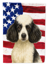 Load image into Gallery viewer, Parti Miniature Poodle American Flag House Flag