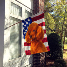 Load image into Gallery viewer, Red Miniature Poodle American Flag House Flag