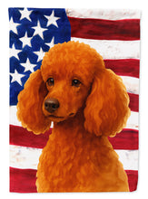 Load image into Gallery viewer, Red Miniature Poodle American Flag House Flag