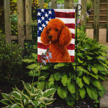 Load image into Gallery viewer, Red Miniature Poodle American Flag Garden Flag