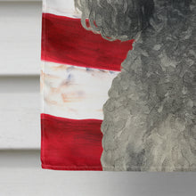 Load image into Gallery viewer, Silver Miniature Poodle American Flag House Flag