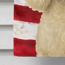 Load image into Gallery viewer, White Miniature Poodle American Flag House Flag