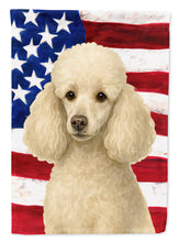Load image into Gallery viewer, White Miniature Poodle American Flag House Flag