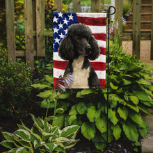 Load image into Gallery viewer, Parti Standard Poodle American Flag Garden Flag