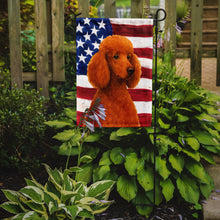 Load image into Gallery viewer, Red Standard Poodle American Flag Garden Flag