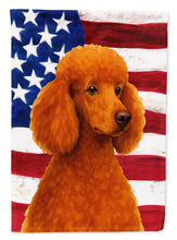Load image into Gallery viewer, Red Standard Poodle American Flag Garden Flag