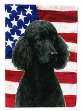 Load image into Gallery viewer, Black Standard Poodle American Flag House Flag