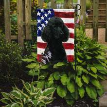 Load image into Gallery viewer, Black Standard Poodle American Flag Garden Flag