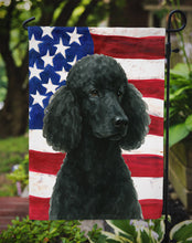 Load image into Gallery viewer, Black Standard Poodle American Flag Garden Flag