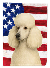 Load image into Gallery viewer, White Standard Poodle American Flag Garden Flag