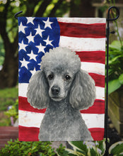 Load image into Gallery viewer, Silver Toy Poodle American Flag Garden Flag