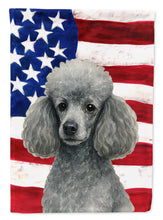 Load image into Gallery viewer, Silver Toy Poodle American Flag Garden Flag