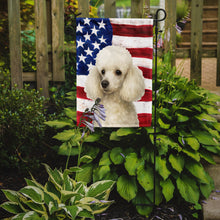 Load image into Gallery viewer, White Toy Poodle American Flag Garden Flag