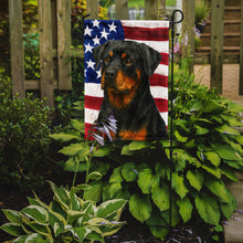 Load image into Gallery viewer, Rottweiler American Flag Garden Flag