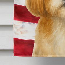 Load image into Gallery viewer, Gold and White Shih Tzu American Flag House Flag