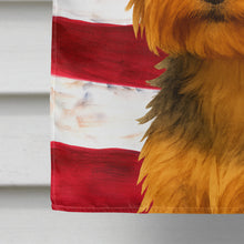 Load image into Gallery viewer, Black and Tan Yorkshire Terrier American Flag House Flag