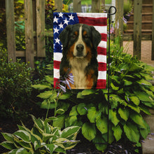 Load image into Gallery viewer, Bernese Mountain Dog American Flag Garden Flag
