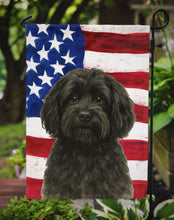 Load image into Gallery viewer, Black Havanese American Flag Garden Flag