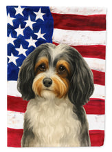 Load image into Gallery viewer, Parti-color Havanese American Flag House Flag