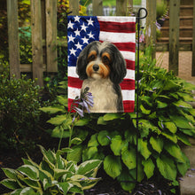 Load image into Gallery viewer, Parti-color Havanese American Flag Garden Flag