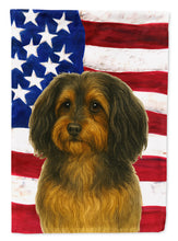 Load image into Gallery viewer, Sable Havanese American Flag House Flag