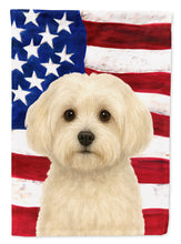 Load image into Gallery viewer, White Havanese American Flag Garden Flag