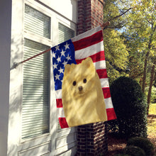 Load image into Gallery viewer, Cream Pomeranian American Flag House Flag