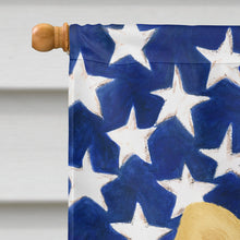 Load image into Gallery viewer, Cream Pomeranian American Flag House Flag