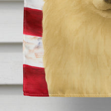 Load image into Gallery viewer, Cream Pomeranian American Flag House Flag