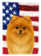 Load image into Gallery viewer, Pomeranian American Flag Garden Flag