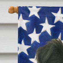 Load image into Gallery viewer, Black and White Sheltie American Flag House Flag