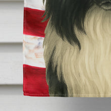 Load image into Gallery viewer, Black and White Sheltie American Flag House Flag