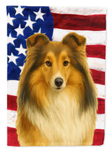 Load image into Gallery viewer, Sheltie American Flag House Flag