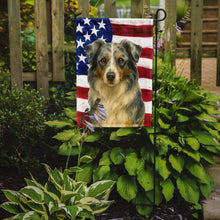 Load image into Gallery viewer, Blue Merle Border Collie American Flag Garden Flag