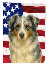 Load image into Gallery viewer, Blue Merle Border Collie American Flag Garden Flag