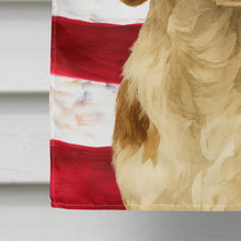 Load image into Gallery viewer, Liver and White Brittany American Flag House Flag