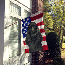 Load image into Gallery viewer, Black Cocker Spaniel American Flag House Flag